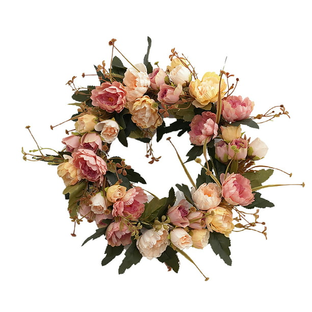 Details about   Wall Hanging Decor Artificial Flower Wreath for Home Party Wedding Decoration